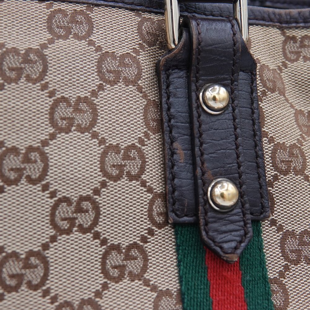 Gucci GG Canvas Jolicoeur Sherry Line Tote Brown - Picture 5 of 16